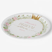 Blushing Romance: Pink Roses & Baby’s Breathe ペーパープレート (アングル)