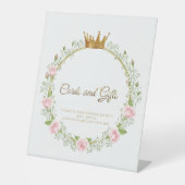 Blushing Romance: Pink Roses & Baby’s Breathe 台座サイン (正面)