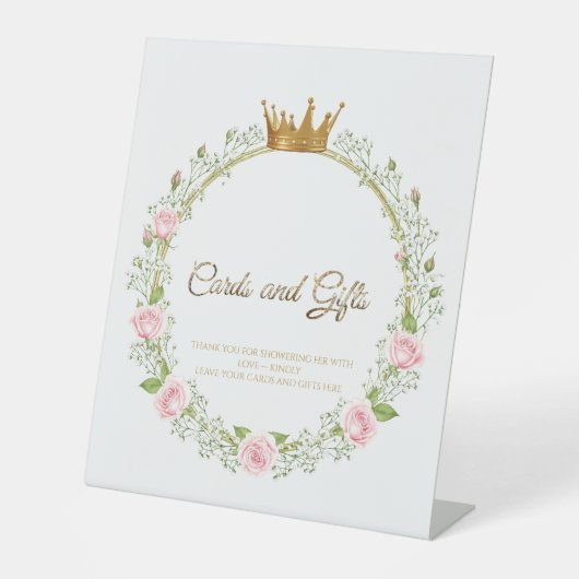 Blushing Romance: Pink Roses & Baby’s Breathe 台座サイン (正面)