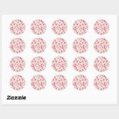 Blushing Rose & Berry Watercolor Geometric Pattern ラウンドシール (シート)