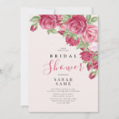 Blushing Rose Elegance Bridal Shower Invitation 招待状 (正面)
