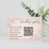 Blushing Vows QR Code Wedding RSVP Card (スタンド正面)