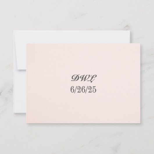 Blushing Vows QR Code Wedding RSVP Card (裏面)