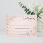 Blushing Vows Traditional Wedding RSVP Card (スタンド正面)