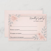 Blushing Vows Traditional Wedding RSVP Card (正面/裏面)