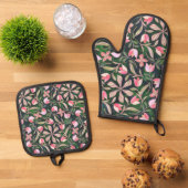 Blushpetal Grosbeak  鍋つかみ&鍋敷きセット (トップダウン)