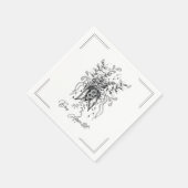 Blüte Zen Art: Fineliner Zeichnung - スタンダードカクテルナプキン (角)