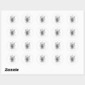 Blüte Zen Artwork, monochrom - ラウンドシール (シート)