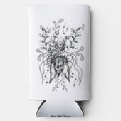 Blüte Zen Artwork, Tusche Zeichnung -  スリム缶クーラー (正面)