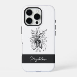 Blüte Zen Doodle Art, handgezeichnet - iPhone 16 Proケース