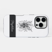 Blüte Zen Doodle Art, handgezeichnet - iPhoneケース (裏面横)
