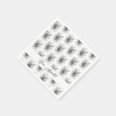 Blüte Zen Doodle Art hell-dunkel - スタンダードカクテルナプキン (角)