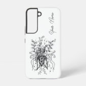 Blüte Zen Doodle Art, schwarz-weiß - Samsung Galaxyケース (裏面)