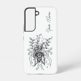 Blüte Zen Doodle Art, schwarz-weiß - Samsung Galaxy S22ケース