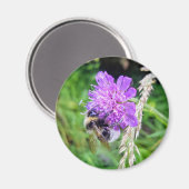 Blütenkraft – Runder Magnet mit Hummelmotiv マグネット (正面/裏面)