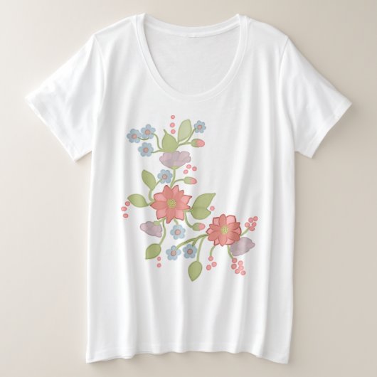 Blütenranke プラスサイズTシャツ (デザイン正面)