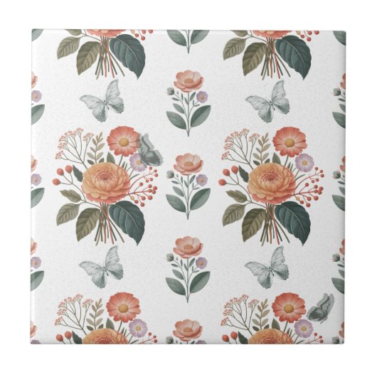 Blütenzauber mit Schmetterlingsflügeln タイル (正面)