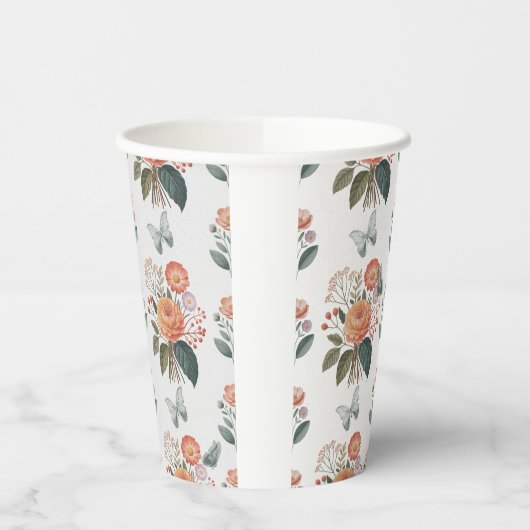 Blütenzauber mit Schmetterlingsflügeln 紙コップ (左)