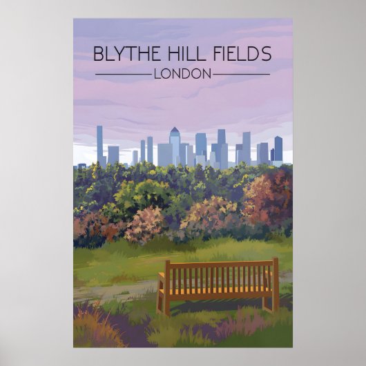 Blythe Hill Fields London Park Travel Poster ポスター (正面)
