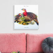 Blyth's Tragopan (ホオジロキジ)J.Gould キャンバスプリント (インサイチュ (リビング))