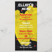 BMこうもりまたはバー（ユダヤ教の）バル・ミツバーゲームのフードメニュー メニュー (正面)