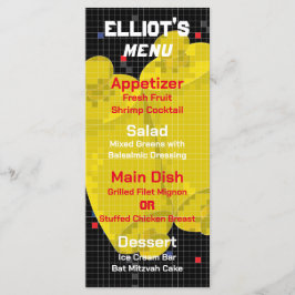 BMこうもりまたはバー（ユダヤ教の）バル・ミツバーゲームのフードメニュー メニュー