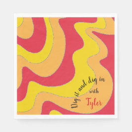 BMこうもりまたはバー（ユダヤ教の）バル・ミツバーナプキンウェーブ スタンダードランチョンナプキン