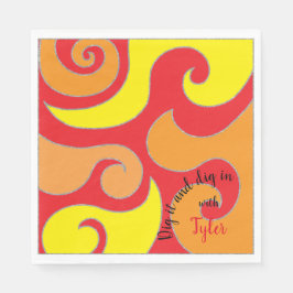 BMこうもりまたはバー（ユダヤ教の）バル・ミツバーナプキン渦巻き スタンダードランチョンナプキン