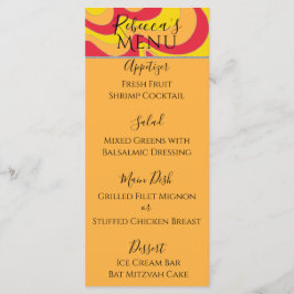 BMこうもりバー（ユダヤ教の）バル・ミツバーエレガントサイリースワール食品メニュー メニュー