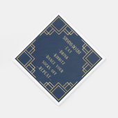 BMこうもりバー(ユダヤ教の)バル・ミツバーネイビーアールデコ スタンダードランチョンナプキン (角)