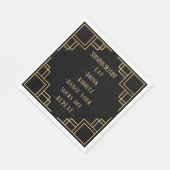 BMこうもりバー(ユダヤ教の)バル・ミツバーブラックアールデコ スタンダードランチョンナプキン (角)