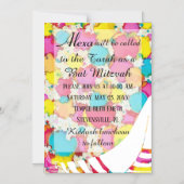 BMバルまたはバットミッツヴァ磁気パーティー招待状2 マグネット招待状 (正面)