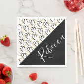 BMバルミツワーまたはバー(ユダヤ教の)バル・ミツバー金ゴールドとブラック スタンダードランチョンナプキン (インサイチュ)