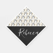 BMバルミツワーまたはバー(ユダヤ教の)バル・ミツバー金ゴールドとブラック スタンダードランチョンナプキン (角)