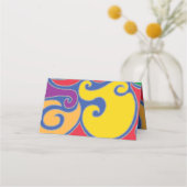 BMバーとバルミツワーカラフル旋回座席表 プレイスカード (裏面)