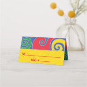 BMバーとバルミツワーカラフル旋回座席表 プレイスカード (正面)