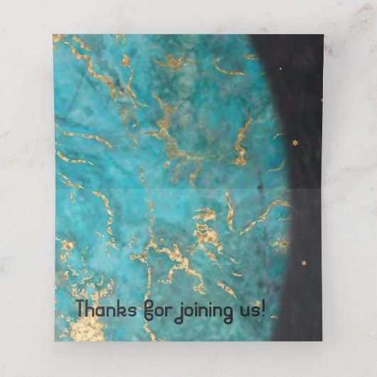 BMバーとバルミツワー宇宙座席表 プレイスカード (内部開封)