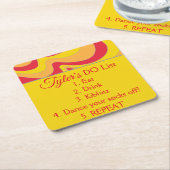 BMバーまたはバルミツワーグリッター旋回 スクエアペーパーコースター (アングル)