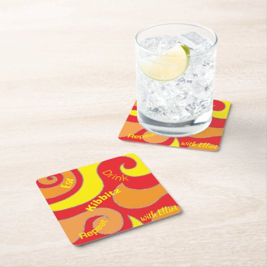 BMバーまたはバルミツワーグリッター旋回 スクエアペーパーコースター (インサイチュ)