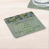 BMバーまたはバルミツワーグリーンズシルバーズ スクエアペーパーコースター (アングル)