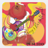 BMバーまたはバルミツワーステッカースクエアシンギングベア スクエアシール (正面)