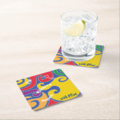 BMバーまたはバルミツワースワカラフルール スクエアペーパーコースター (インサイチュ)