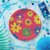 BMバーまたはバルミツワーフラワー紙プレート ペーパープレート (パーティー)