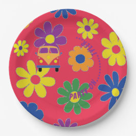 BMバーまたはバルミツワーフラワー紙プレート ペーパープレート