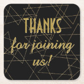 BMバーまたはバルミツワーブラック金ゴールド星 スクエアペーパーコースター (正面)