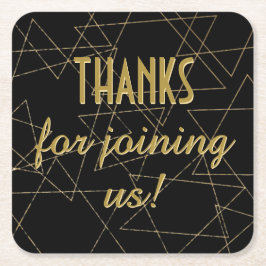 BMバーまたはバルミツワーブラック金ゴールド星 スクエアペーパーコースター