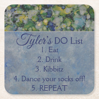 BMバーまたはバルミツワーブルースシルバーズ スクエアペーパーコースター