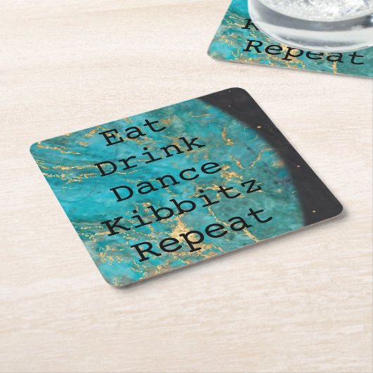 BMバーまたはバルミツワー外部空間 スクエアペーパーコースター (アングル)