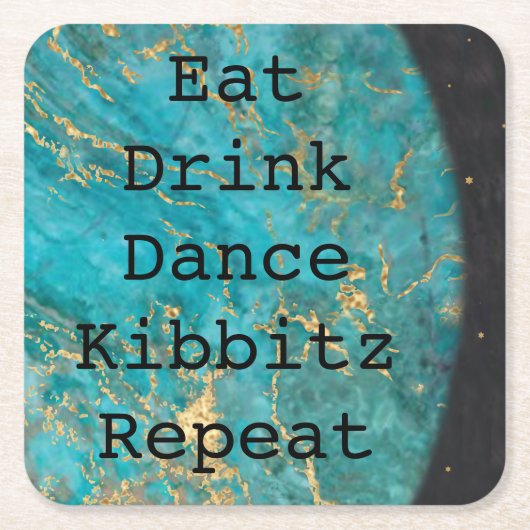 BMバーまたはバルミツワー外部空間 スクエアペーパーコースター (正面)