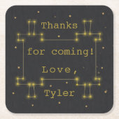 BMバーまたはバルミツワー宇宙トーラ スクエアペーパーコースター (正面)